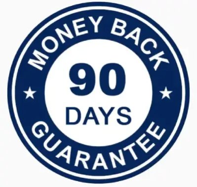 90-day money-back guarantee badge offering risk-free purchase protection